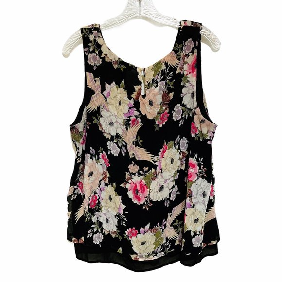 Torrid 1X Floral Tiered Sleeveless Tank Blouse - Picture 4 of 10